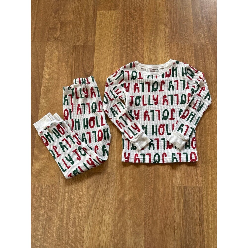 Carters HOLLY JOLLY waffle thermal style pajamas